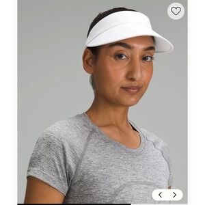 Lululemon White Visor Hat Adjustable Running Tennis Golf Athletic Women